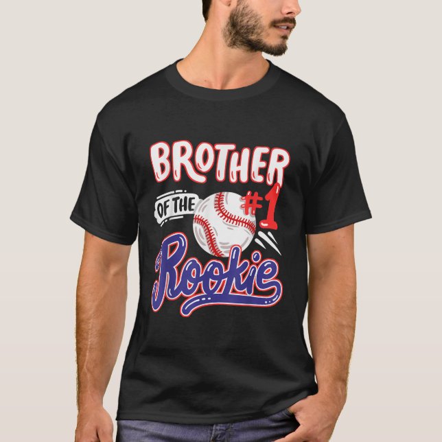 Brother of Rookie 1st Baseball Birthday Party Them T-Shirt (Front)