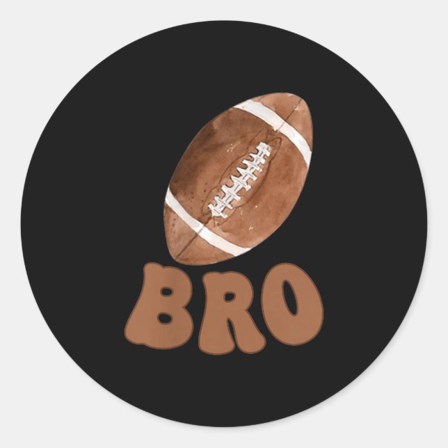 Brother Of The 1 Year Old Football First Birthday  Classic Round Sticker (Front)