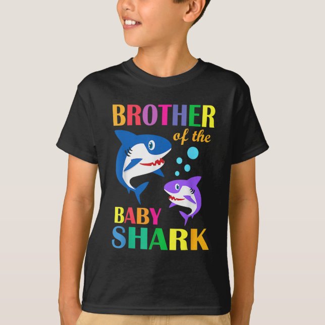 Brother Of The Baby Birthday Shark Brother Shark  T-Shirt (Front)
