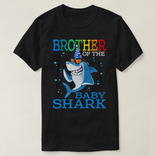 Brother Of The Baby Shark Birthday Brother Shark S T-Shirt (Design Front)