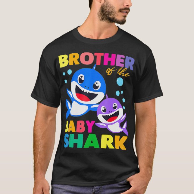 Brother Of The Baby Shark Birthday Brother Shark  T-Shirt (Front)