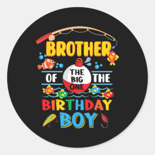 Brother Of The Big One Fishing 1st Birthday Ofisha Classic Round Sticker
