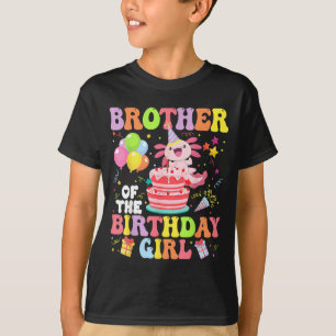 Brother Of The Birthday Axolotl Girl Family Party  T-Shirt