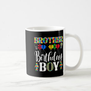 Brother of the birthday boy autism awareness famil coffee mug