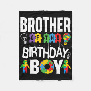 Brother Of The Birthday Boy Autism Fleece Blanket