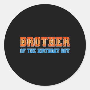 Brother Of The Birthday Boy Basball Theme Family Classic Round Sticker