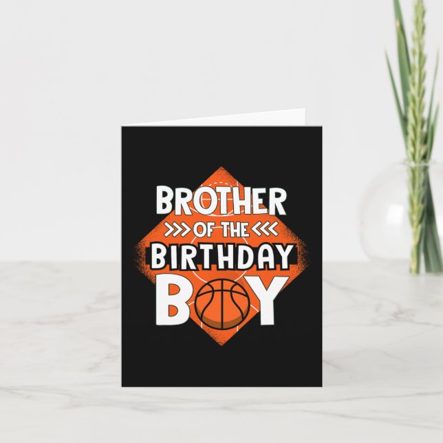 Brother Of The Birthday Boy Brother Bysketbyll Bir Card (Front)
