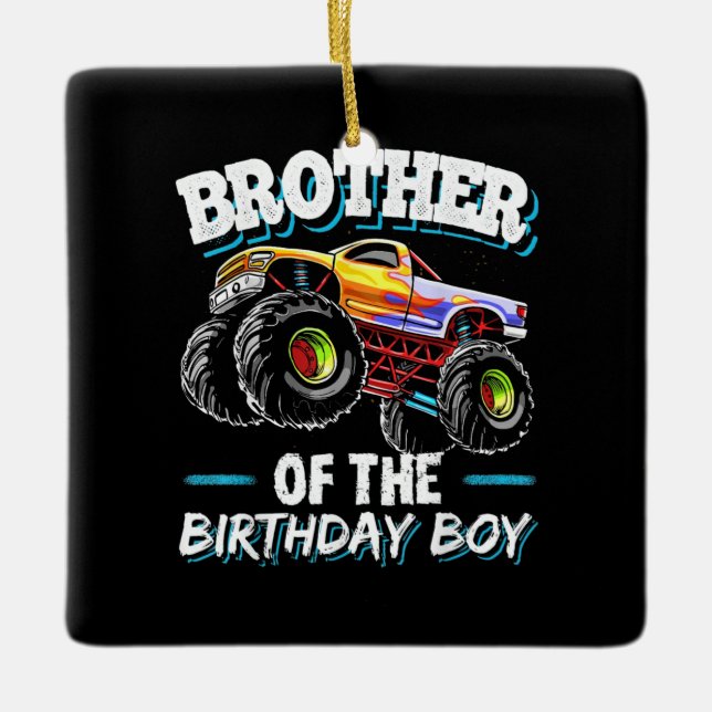 Brother of the Birthday Boy Ceramic Ornament (Front)