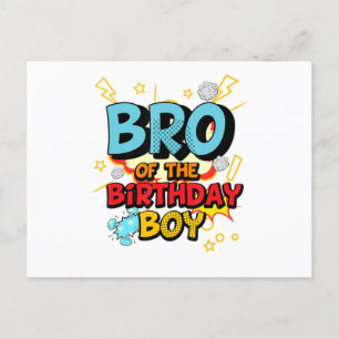 Brother Of The Birthday Boy Comics Superhero Gift Announcement Postcard