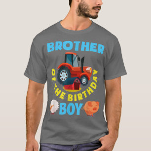 Brother Of The Birthday Boy Farm Tractor Farmer Bi T-Shirt