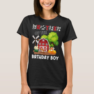 Brother Of The Birthday Boy Farming Cow Family Mat T-Shirt