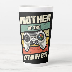 Brother Of The Birthday Boy Gamer Gift Latte Mug