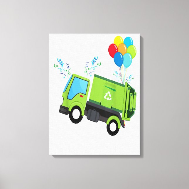 Brother Of The Birthday Boy Garbage Truck Gift Canvas Print (Front)
