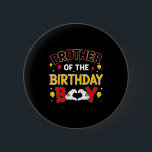 Brother Of The Birthday Boy Matching Family Birthd 6 Cm Round Badge<br><div class="desc">Brother Of The Birthday Boy Matching Family Birthday Party</div>