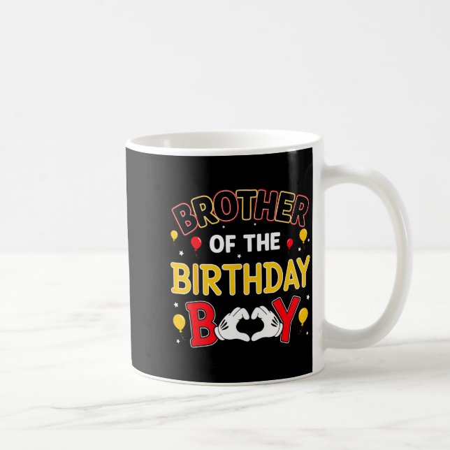 Brother Of The Birthday Boy Matching Family Birthd Coffee Mug (Right)