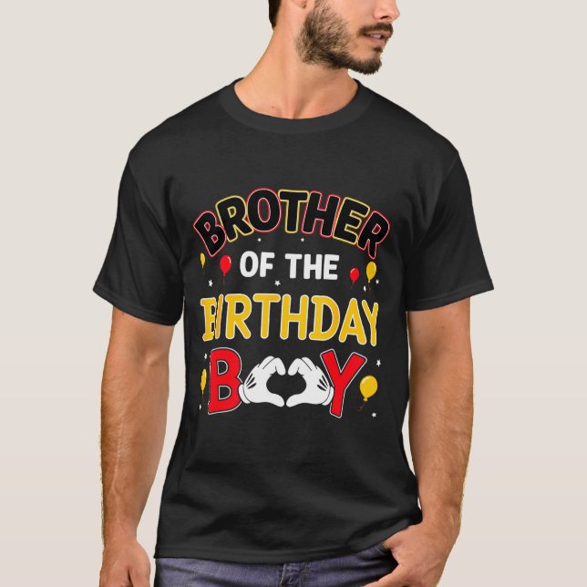 Brother Of The Birthday Boy Matching Family Birthd T-Shirt (Front)