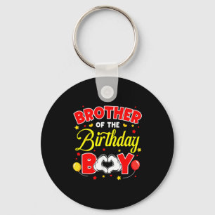 Brother Of The Birthday Boy Matching Family Party Key Ring