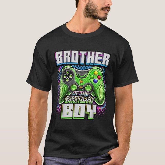 Brother of the Birthday Boy Matching Family Video  T-Shirt (Front)