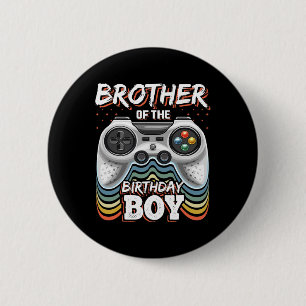 Brother Of The Birthday Boy Matching Video Game Bi 6 Cm Round Badge