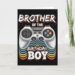Brother Of The Birthday Boy Matching Video Game Bi Card