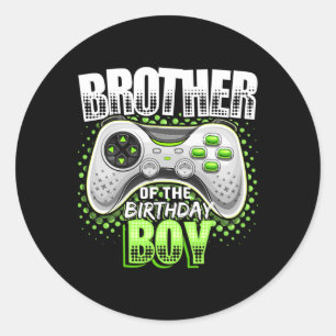 Brother Of The Birthday Boy Matching Video Game Bi Classic Round Sticker