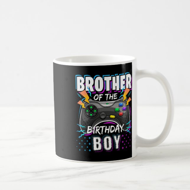 Brother Of The Birthday Boy Matching Video Game Bi Coffee Mug (Right)