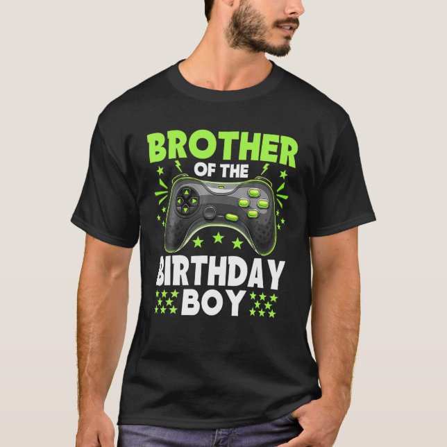 Brother Of The Birthday Boy Matching Video Game Bi T-Shirt (Front)