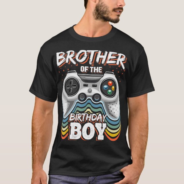 Brother of the Birthday Boy Matching Video Game Bi T-Shirt (Front)