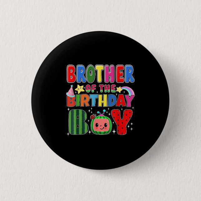 Brother Of The Birthday Boy Melon Family Matching  6 Cm Round Badge (Front)