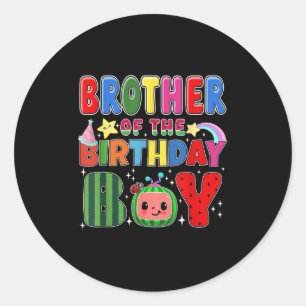 Brother Of The Birthday Boy Melon Family Matching Classic Round Sticker