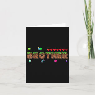 Brother Of The Birthday Boy Pixel Game Matching Fa Card