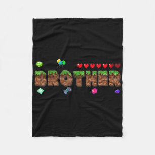 Brother Of The Birthday Boy Pixel Game Matching Fa Fleece Blanket