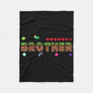 Brother Of The Birthday Boy Pixel Game Matching Fa Fleece Blanket