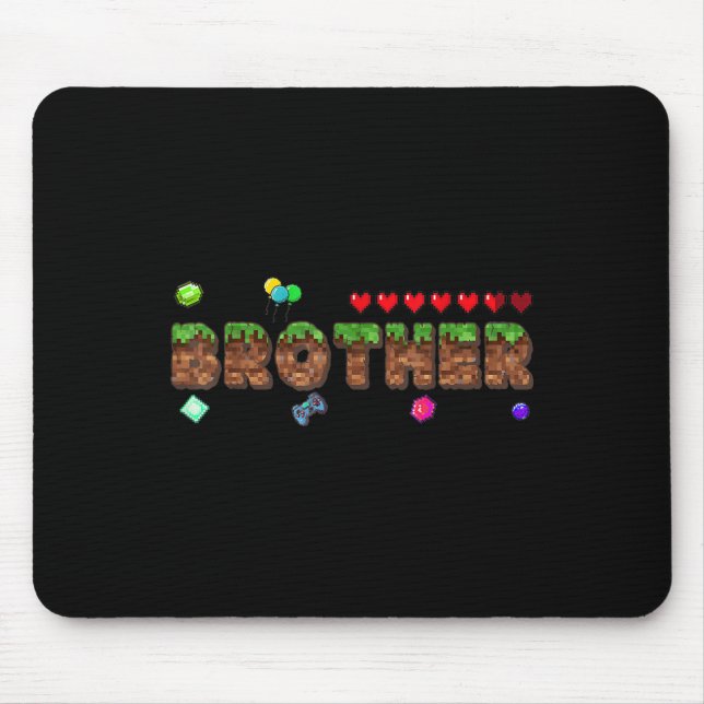 Brother Of The Birthday Boy Pixel Game Matching Fa Mouse Mat (Front)