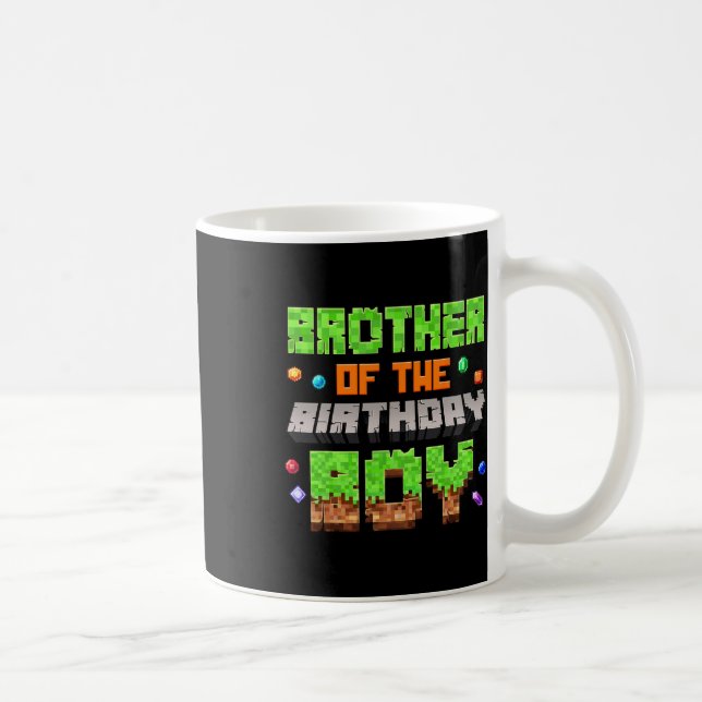Brother Of The Birthday Boy Pixel Gaming Video Gam Coffee Mug (Right)