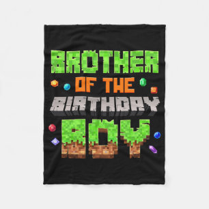Brother Of The Birthday Boy Pixel Gaming Video Gam Fleece Blanket