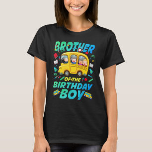 Brother of the Birthday Boy School Bus Bday Family T-Shirt