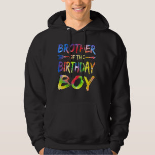 Brother of the Birthday Boy Tie Dye Colorful Bday  Hoodie
