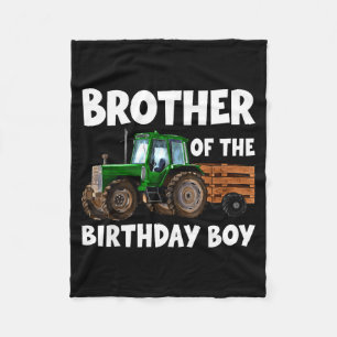 Brother of the birthday boy tractor farmer fleece blanket