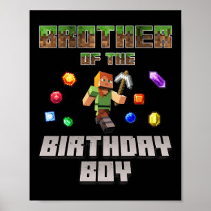 Brother Of The Birthday Boy Video Gamer Pixel Numb Poster