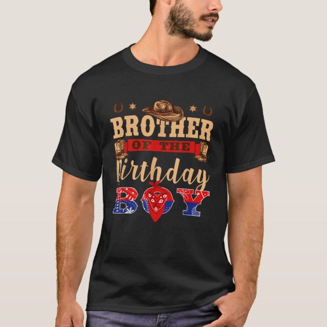 Brother of the Birthday Boy Western Cowboy Matchin T-Shirt (Front)