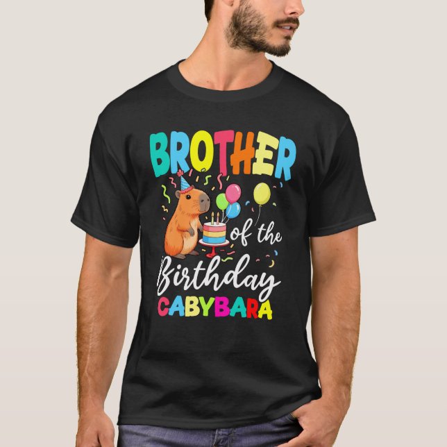 Brother Of The Birthday Capybara Girl Bday Party F T-Shirt (Front)