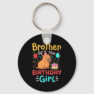 Brother Of The Birthday Girl Capybara Bday Family Key Ring