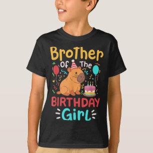 Brother Of The Birthday Girl Capybara Bday Family T-Shirt