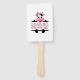 Brother Of The Birthday Girl Cow Family Party _1 Hand Fan