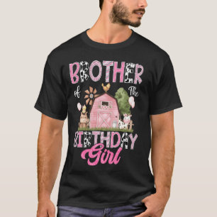 Brother Of The Birthday Girl Farm Cow Pink 1St Bir T-Shirt