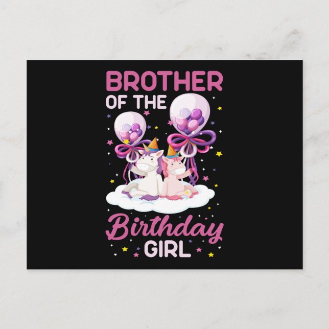 Brother Of The Birthday Girl Postcard (Front)