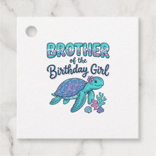 Brother of the Birthday Girl Sea Turtle Shirt Desi Favour Tags
