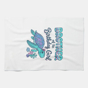 Brother of the Birthday Girl Sea Turtle Shirt Desi Tea Towel