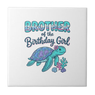 Brother of the Birthday Girl Sea Turtle Shirt Desi Tile